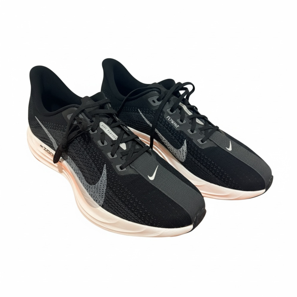 Nike ZoomX Pegasus Plus Size 12.5 Black Pure Platinum Flyknit